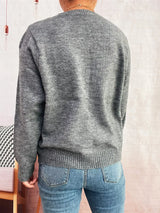 Floral Ribbed Hem Tie Front Cardigan - Trendsi - Flyclothing LLC