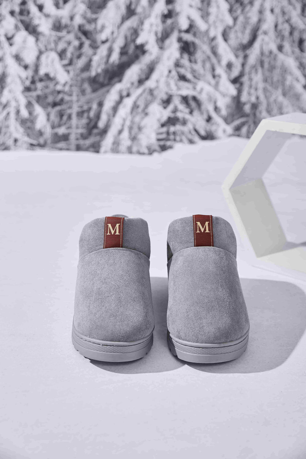 Letter M Suede Round Toe Slippers - Trendsi - Flyclothing LLC