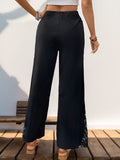 Lace Detail Wide Leg Pants - Trendsi
