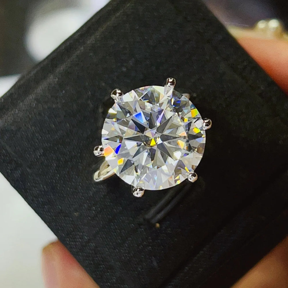 10 Carat Moissanite 925 Sterling Silver Ring - Trendsi - Flyclothing LLC