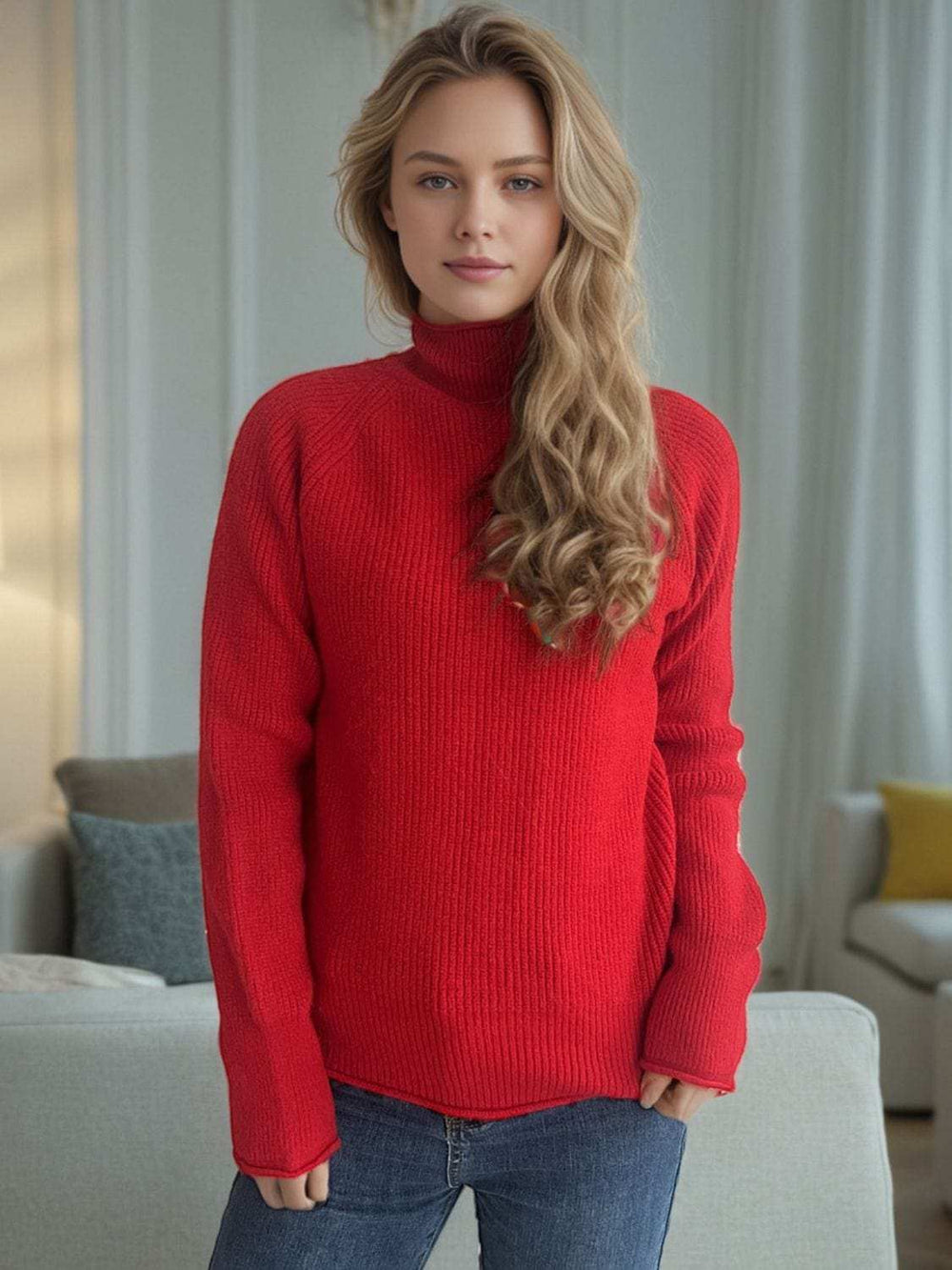 Turtleneck Long Sleeve Sweater - Trendsi - Flyclothing LLC