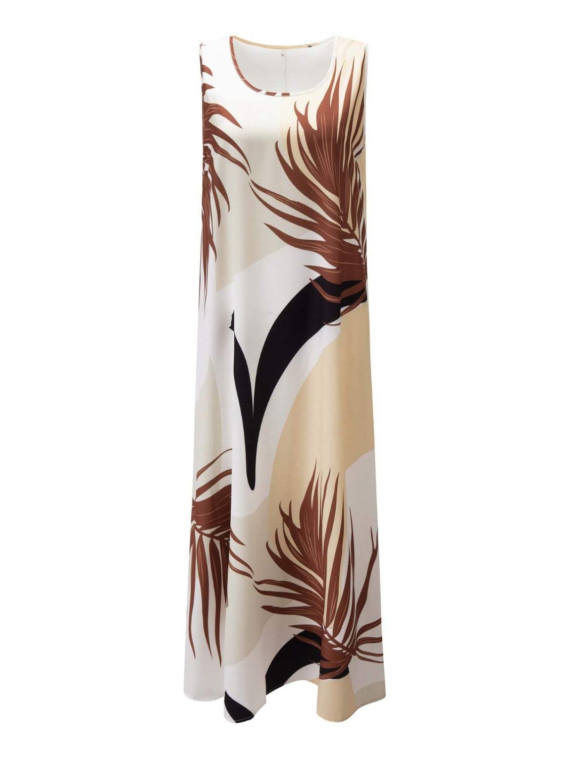 Printed Round Neck Mini Tank Dress - Trendsi - Flyclothing LLC