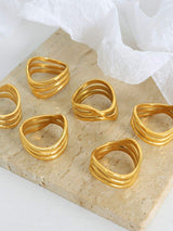 Titanium Steel Three-Layered Ring - Trendsi - Flyclothing LLC