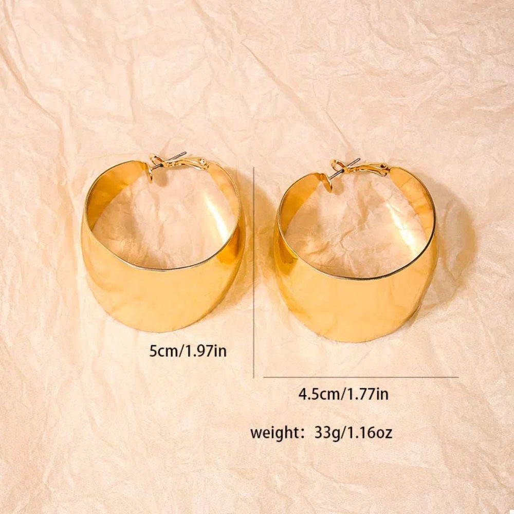 Alloy Wide Hoop Earrings - Trendsi - Flyclothing LLC