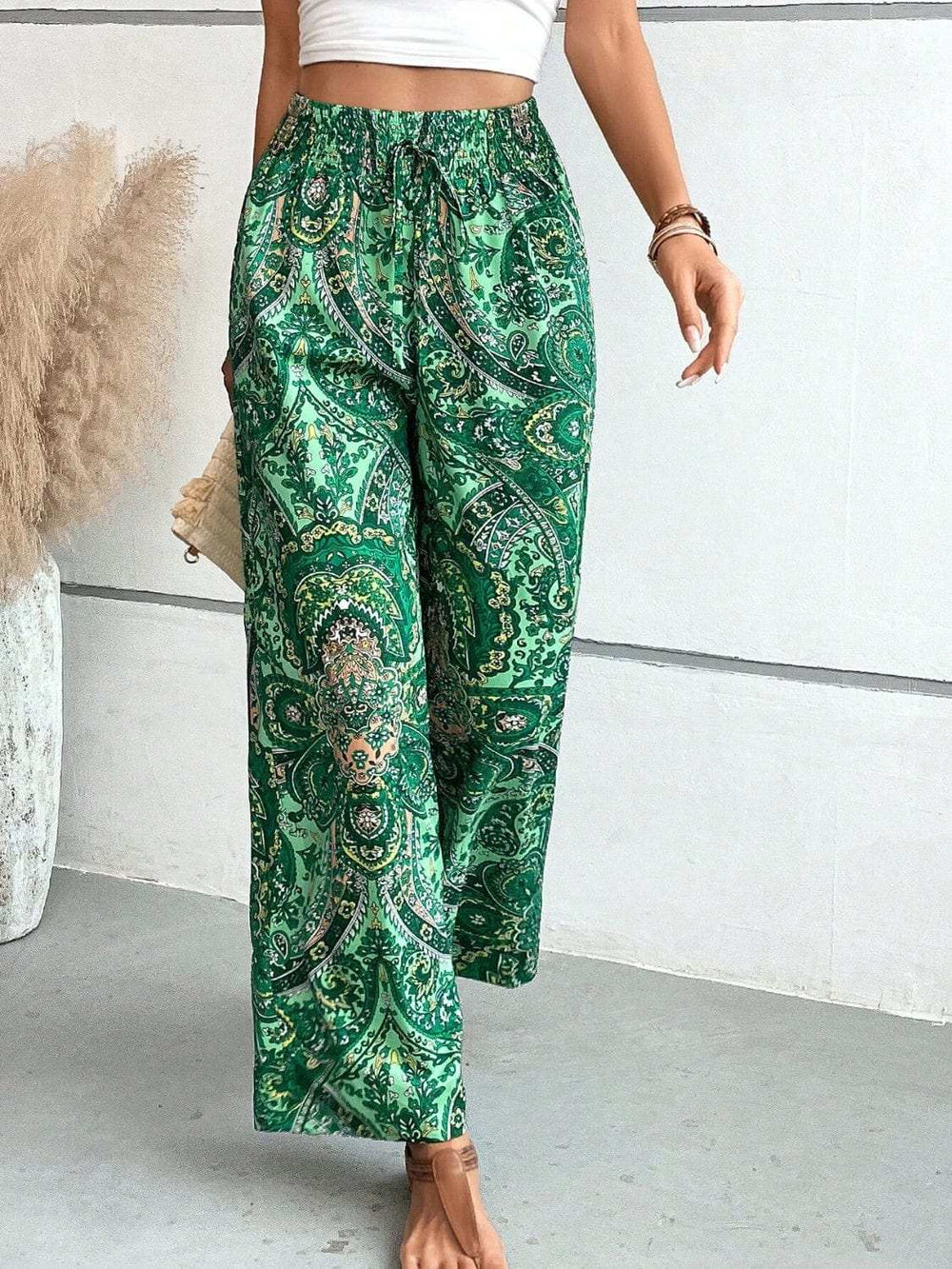 Printed Wide Leg Pants - Trendsi - Flyclothing LLC