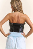 J.NNA Sequin Strapless Bustier Top - Trendsi - Flyclothing LLC