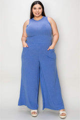 Basic Bae Full Size Ribbed Tank and Wide Leg Pants Set - Trendsi - Flyclothing LLC