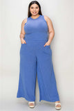 Basic Bae Full Size Ribbed Tank and Wide Leg Pants Set - Trendsi - Flyclothing LLC