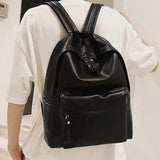 PU Leather Zip Backpack Bag - Trendsi - Flyclothing LLC