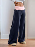 Perfee Contrast Wide Leg Pants - Trendsi