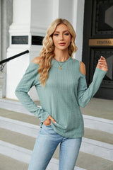 Dropped Shoulder Long Sleeve Blouse - Trendsi - Flyclothing LLC