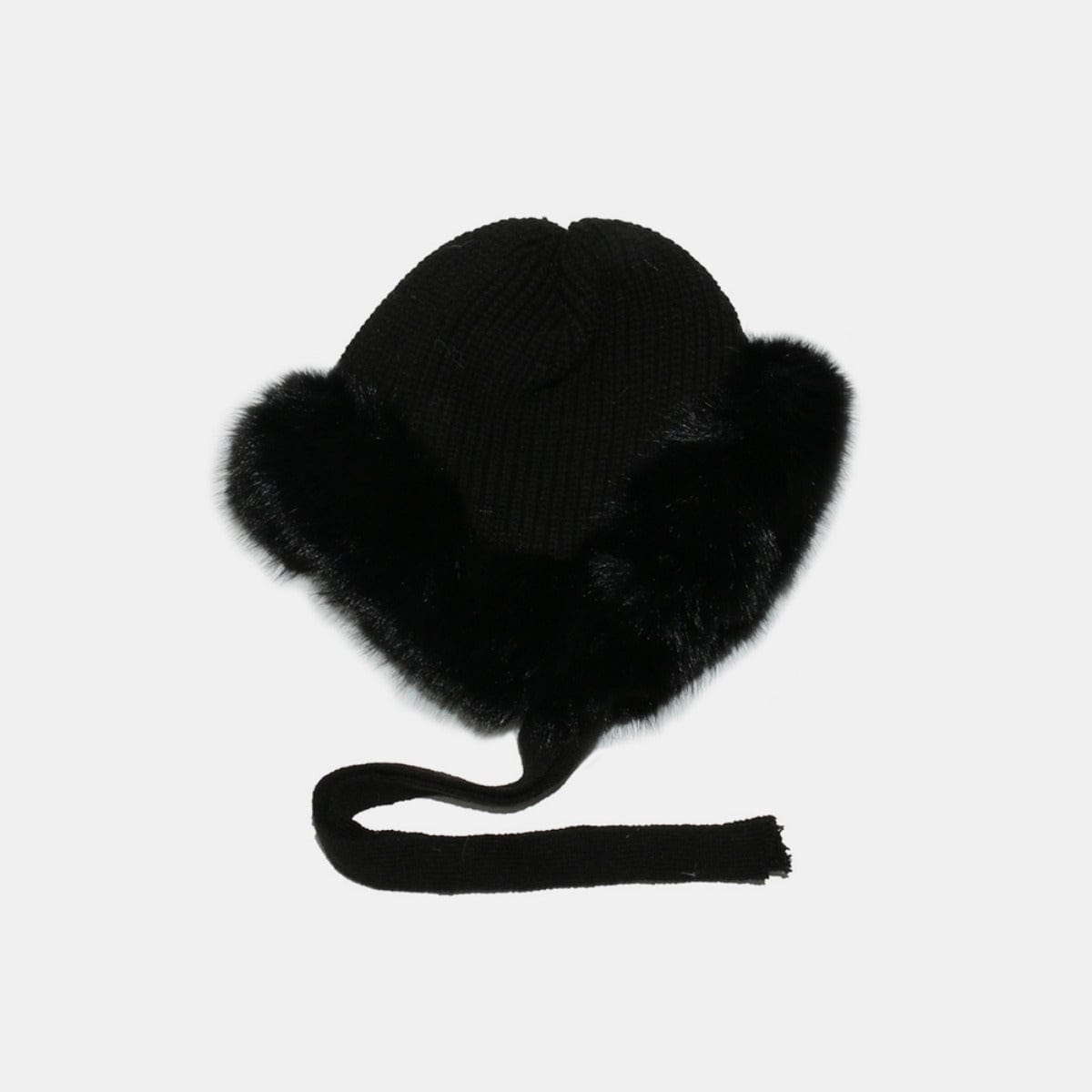 Thermal Tied Fuzzy Winter Hat - Trendsi