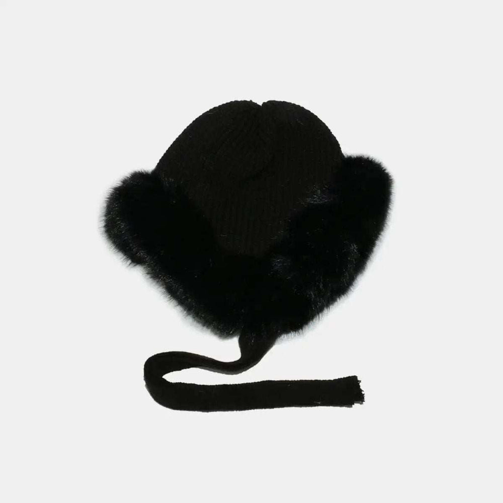 Thermal Tied Fuzzy Winter Hat - Trendsi - Flyclothing LLC