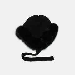 Thermal Tied Fuzzy Winter Hat - Trendsi