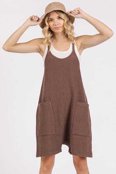 Mittoshop Scoop Neck Spaghetti Strap Overalls with Pockets - Trendsi