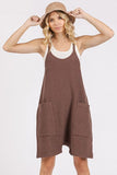 Mittoshop Scoop Neck Spaghetti Strap Overalls with Pockets - Trendsi