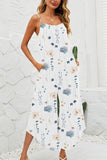 Printed Scoop Neck Wide Leg Jumpsuit - Trendsi