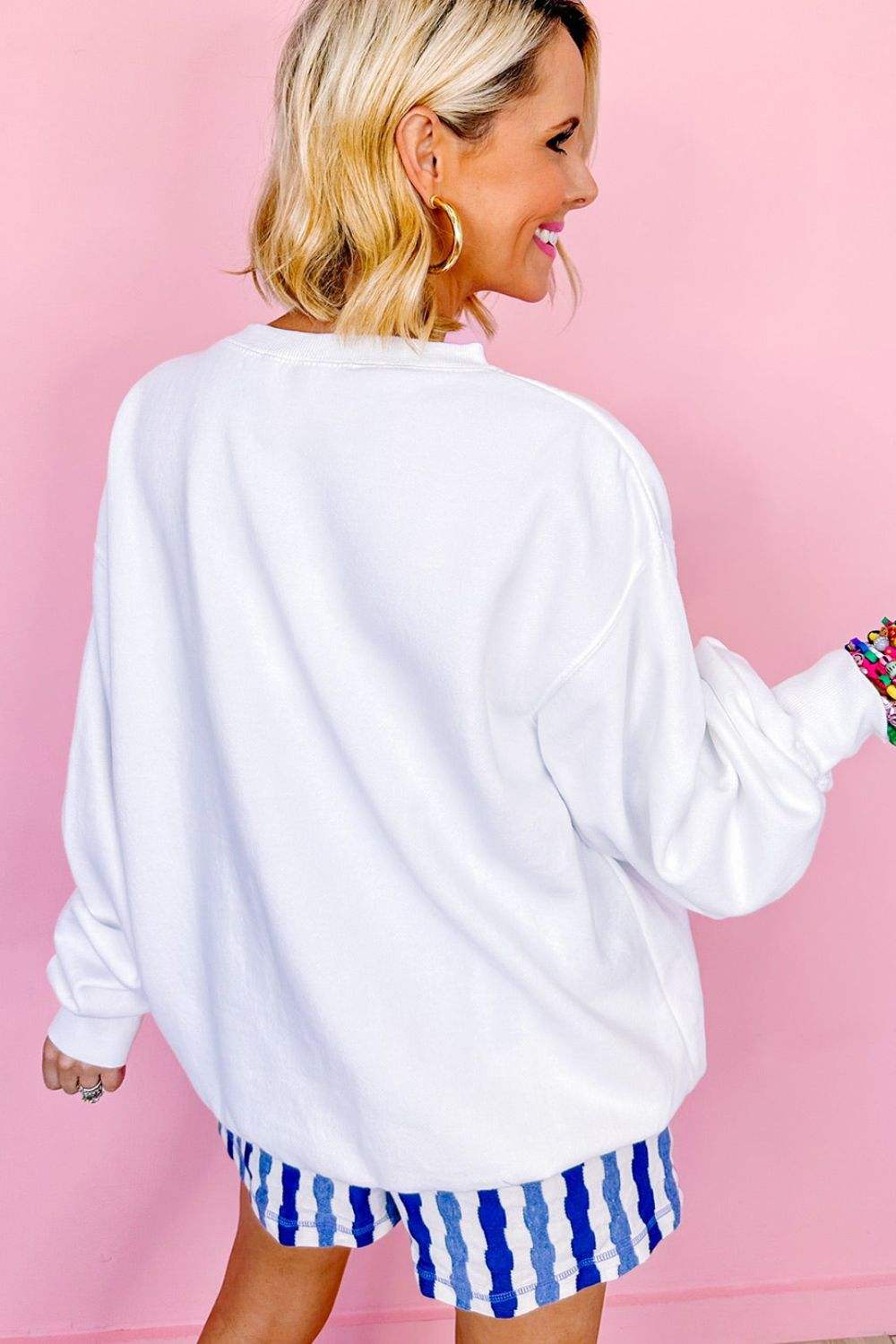 US Flag Round Neck Long Sleeve Sweatshirt - Trendsi - Flyclothing LLC