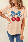 Cherry Graphic Round Neck Short Sleeve T-Shirt - Trendsi - Flyclothing LLC