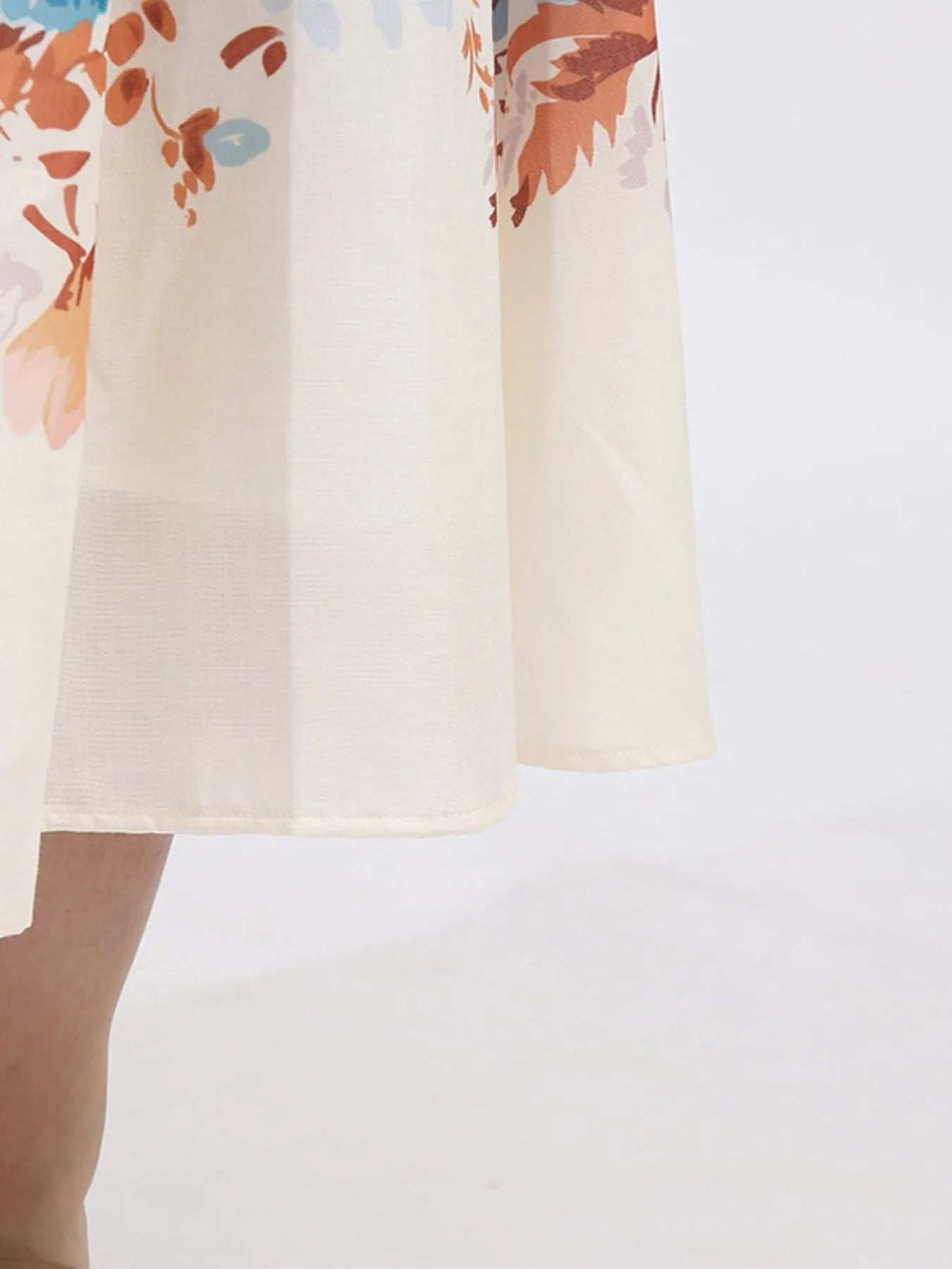 Cutout Back Printed Square Neck Dress - Trendsi - Flyclothing LLC