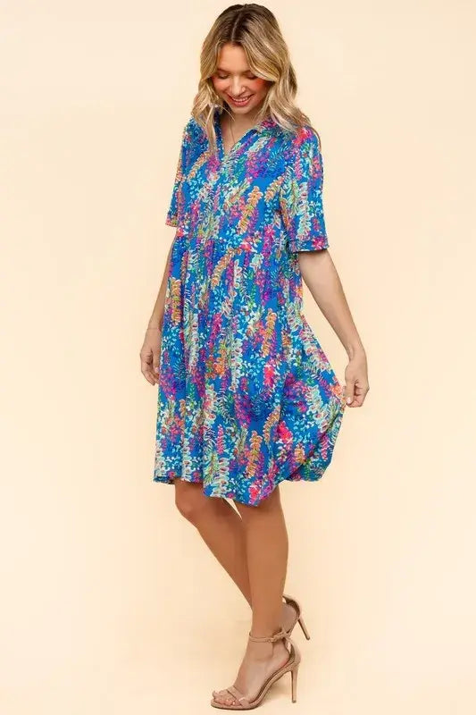 Haptics Johnny Collar Babydoll Dress with Side Pockets - Trendsi - Flyclothing LLC