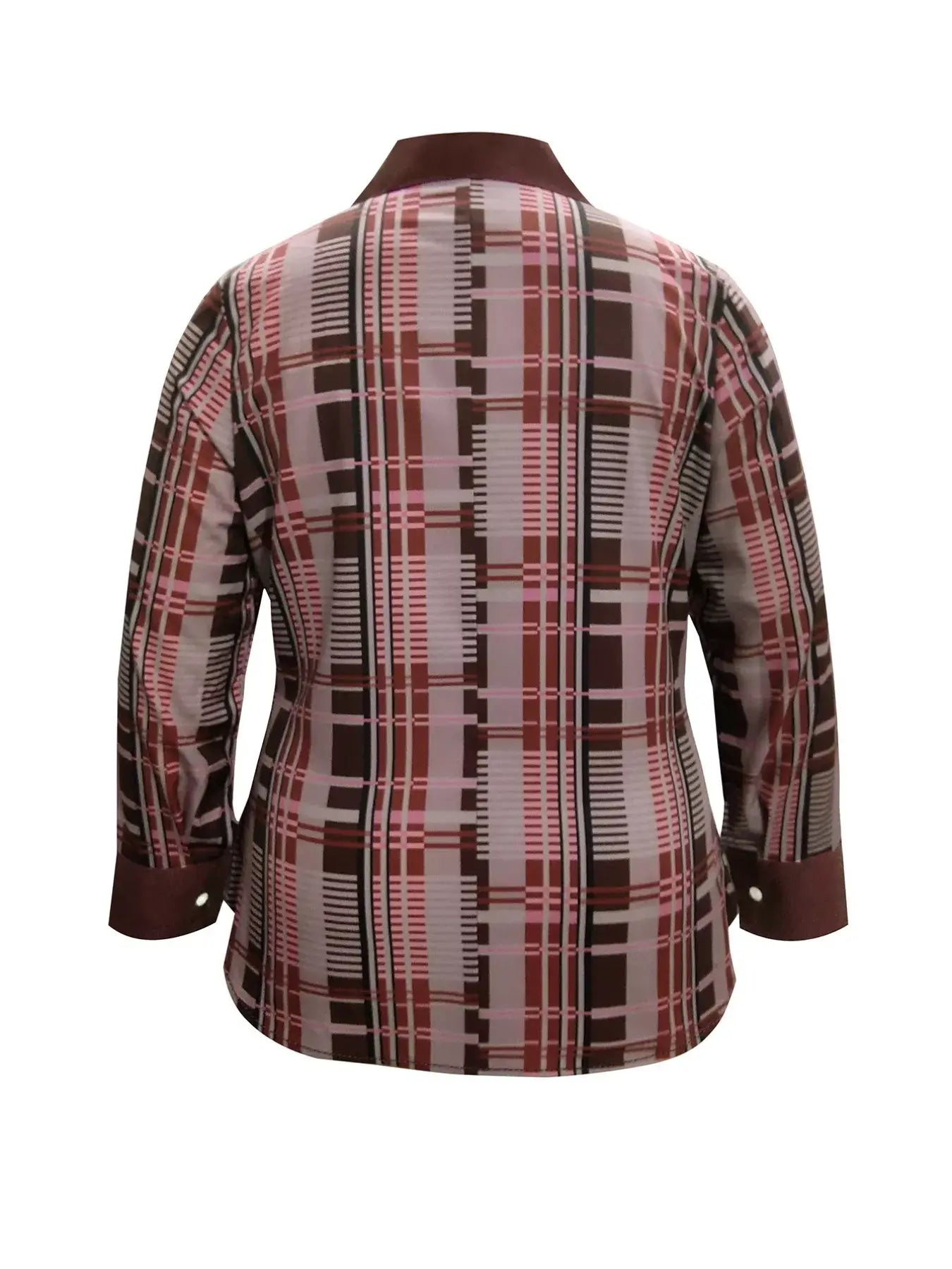 Plus Size Plaid Button-Down Shirt - Trendsi - Flyclothing LLC