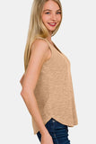 Zenana V-Neck Curved Hem Tank - Trendsi - Flyclothing LLC