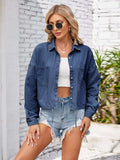 Button Up Long Sleeve Denim Jacket with Breast Pockets - Trendsi - Flyclothing LLC