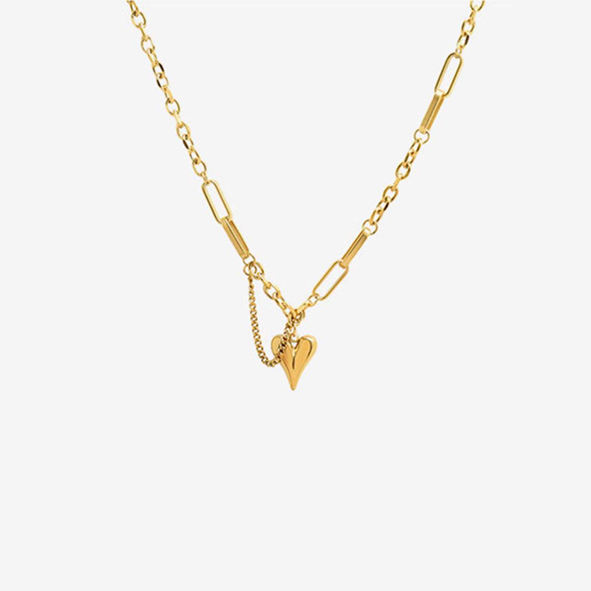 Titanium Steel Heart Pendant Necklace - Trendsi - Flyclothing LLC