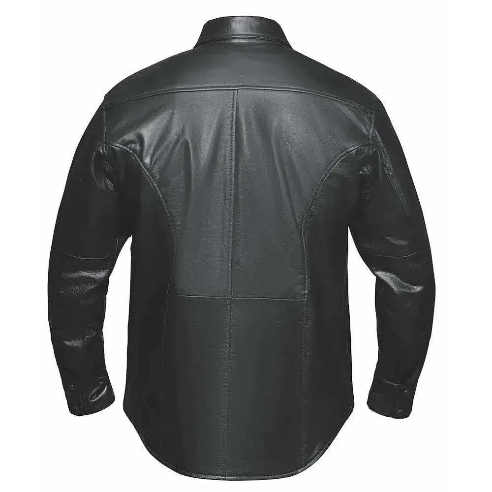 Titan - Men's Shirt style Premium Leather Biker Jacket - Unik Just for Bikers - Flyclothing LLC