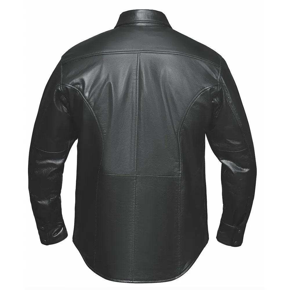 Titan - Mens Premium Leather Shirt Jacket - Unik Just for Bikers - Flyclothing LLC