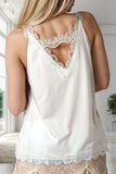 Lace Detail V-Neck Tank - Trendsi - Flyclothing LLC
