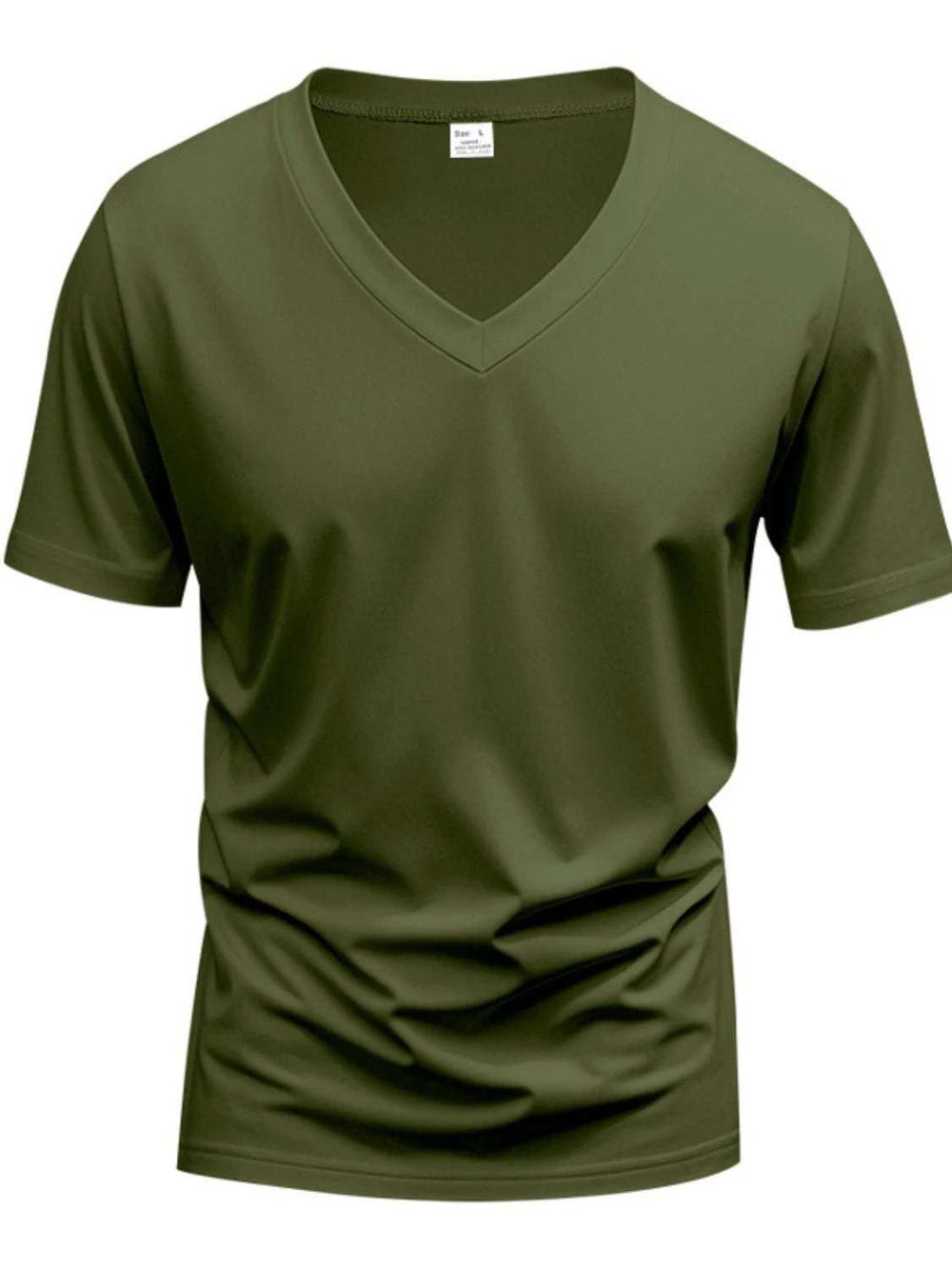 Men's Full Size V-Neck Short Sleeve T-Shirt Plus Size - Trendsi - Flyclothing LLC