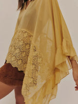Lace V-Neck Ruffle Long Sleeve Cover-Up - Trendsi - Flyclothing LLC