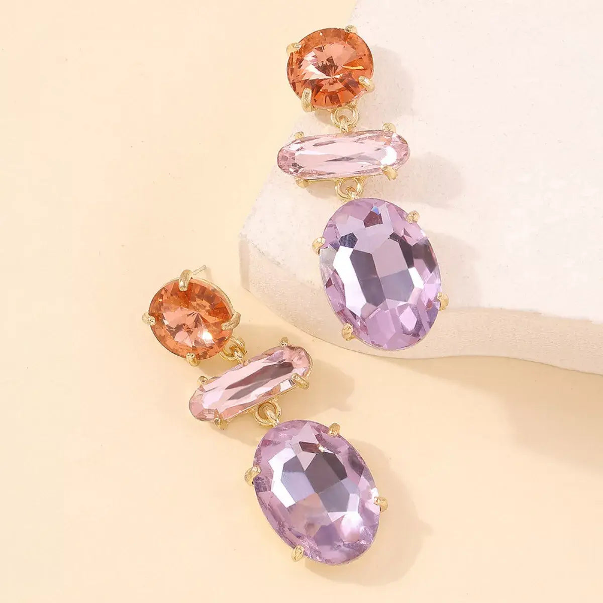 Alloy Geometric Dangle Earrings - Trendsi - Flyclothing LLC