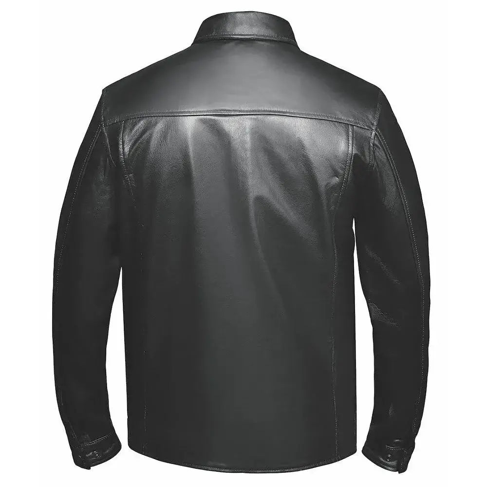 Edge - Premium Men's motorcycle Leather Jacket (Shirt Style) - Unik Just for Bikers - Flyclothing LLC