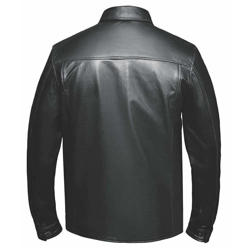 Edge - Mens Premium Leather Shirt Jacket - Unik Just for Bikers - Flyclothing LLC