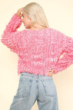 VERY J Shaggy Yarn Knit Zip Up Jacket - Trendsi