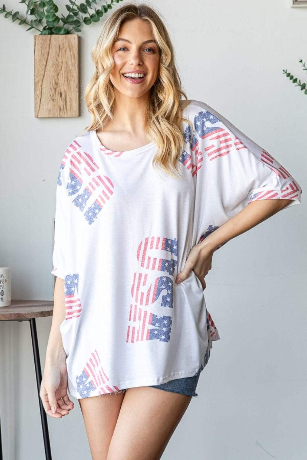 HOPELY Letter Graphic Round Neck T-Shirt - Trendsi - Flyclothing LLC