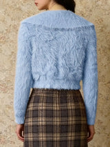 Fluffy Knit Zip-Up Outerwear - Trendsi - Flyclothing LLC