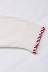 Bow Round Neck Drop Shoulder Sweater - Trendsi - Flyclothing LLC