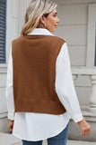 Cable-Knit V-Neck Sweater Vest - Trendsi - Flyclothing LLC