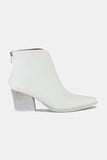 Beast Fashion PU Leather Block Heel Boots with Back Zippers - Trendsi