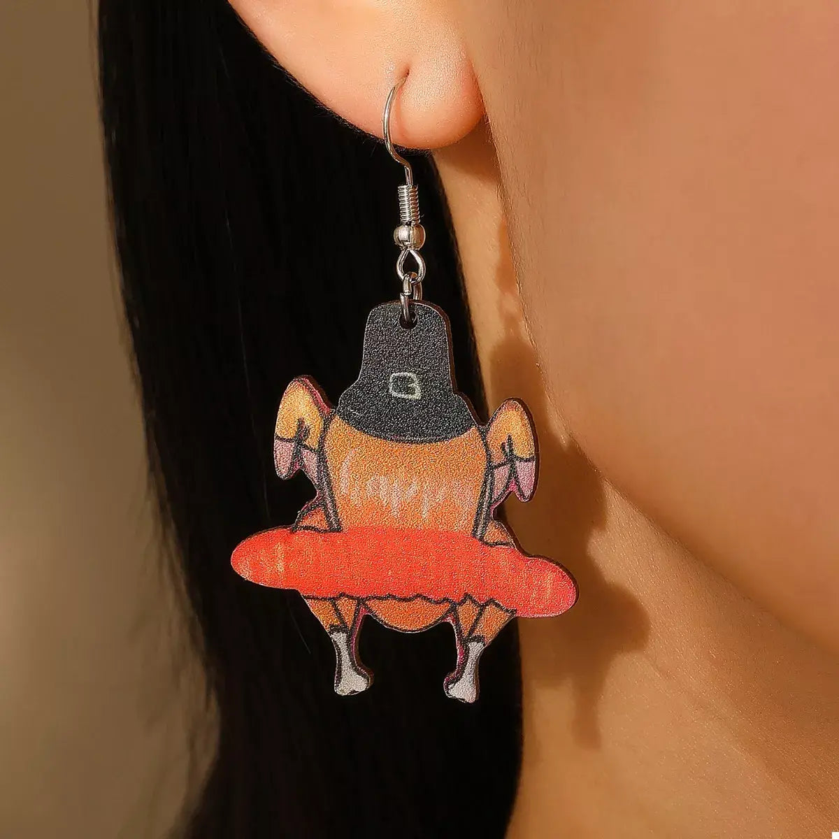Thanksgiving Turkey Dangle Earrings - Trendsi - Flyclothing LLC