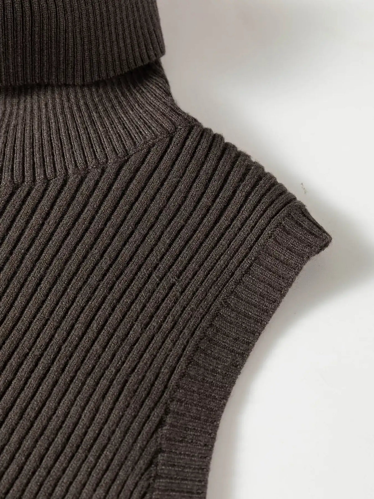 Ribbed Knit High Neck Sleeveless Waist Slim Fit Sweater Vest - Trendsi - Flyclothing LLC