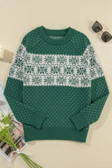 Graphic Round Neck Long Sleeve Sweater - Trendsi - Flyclothing LLC