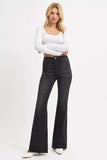 RISEN Full Size High Rise Flare Raw Cut Hem Jeans Plus Size - Trendsi - Flyclothing LLC