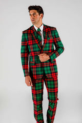 The Lincoln Log Love Daddy | Red And Green Plaid Ugly Christmas Suit - Shinesty - Flyclothing LLC