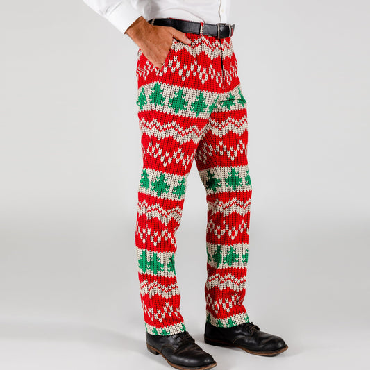 The Red Ryder | Knit Print Christmas Suit Pants - Shinesty