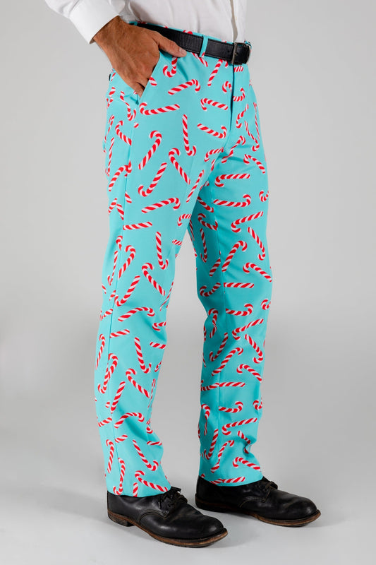 The Peppermint Pimp Canes | Candy Cane Print Christmas Pants - Shinesty